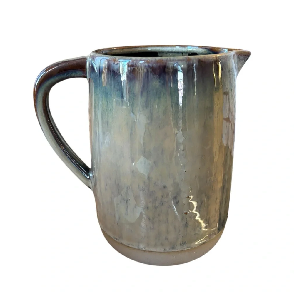 Ceramic Glazed Small Flower Vase Pitcher Khaki Brown 6”HX4”W Decorative Floral